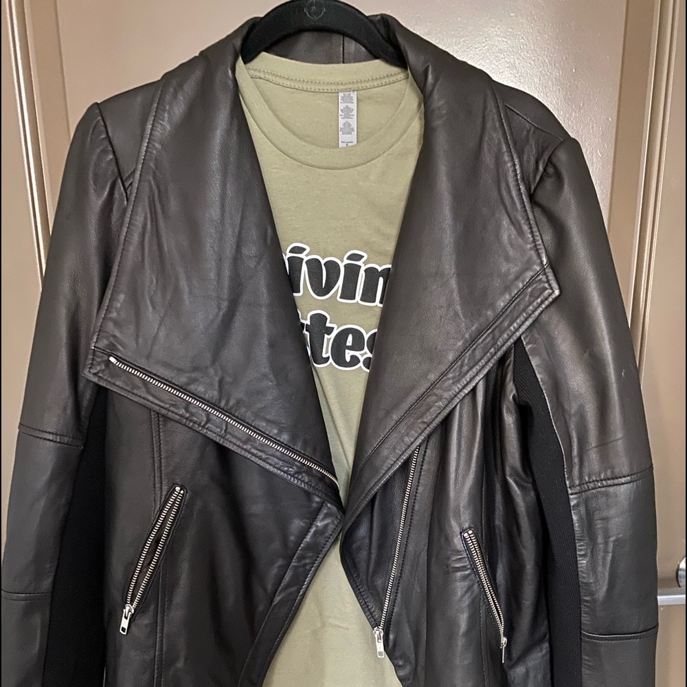 Trouble Never Worn Black Leather Jacket, xl